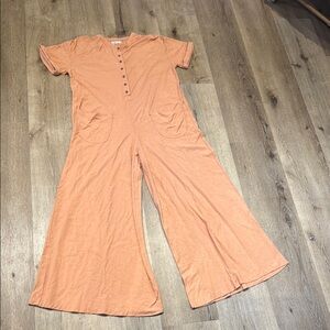 Free People Beach Chic Orange Wide-Leg Jumpsuit